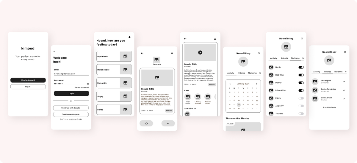 kimood wireframes